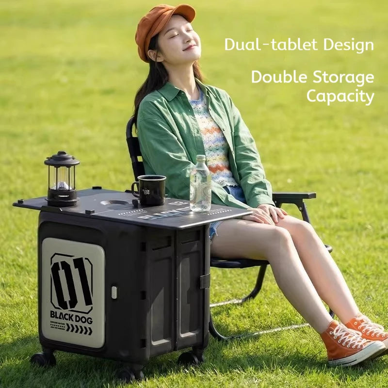 60L Foldable Storage Cart Wagon — 3-Speed Telescopic Handle & 360° Silent Wheels