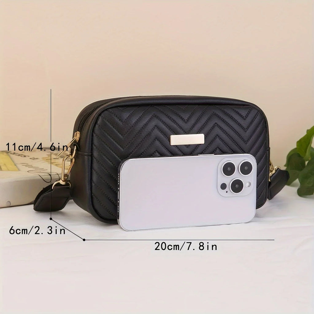 Minimalist Quilted Crossbody Bag – Trendy PU Shoulder Bag & Phone Wallet for Women
