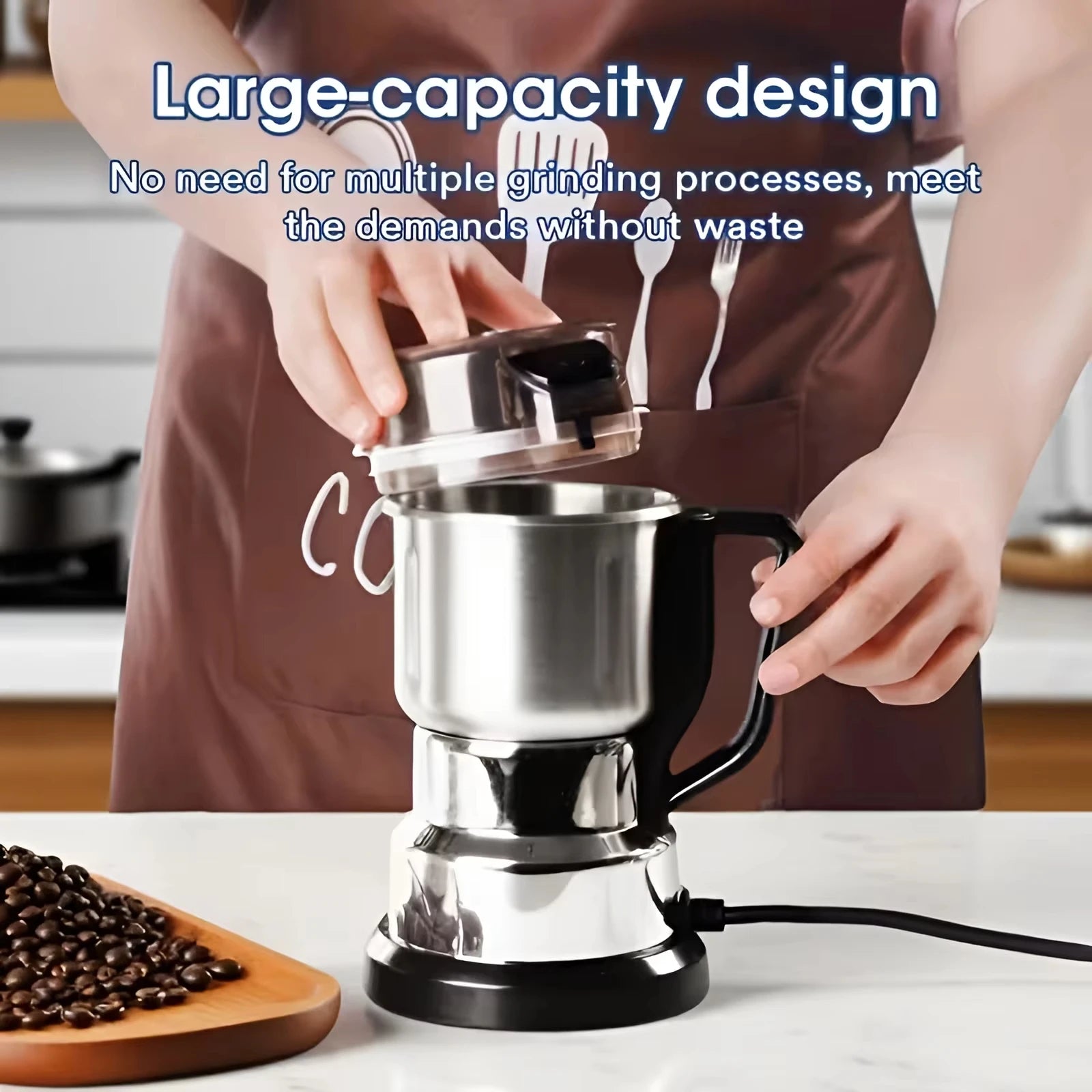 Multi-Functional Electric Spice & Herb Grinder — Powerful One-Touch Grinding for Kitchen Use