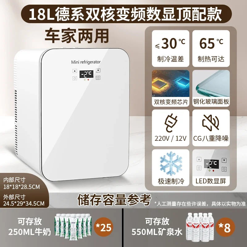 220V Portable Mini Freezer – Car & Home Refrigerator for Travel, Dorm & Office