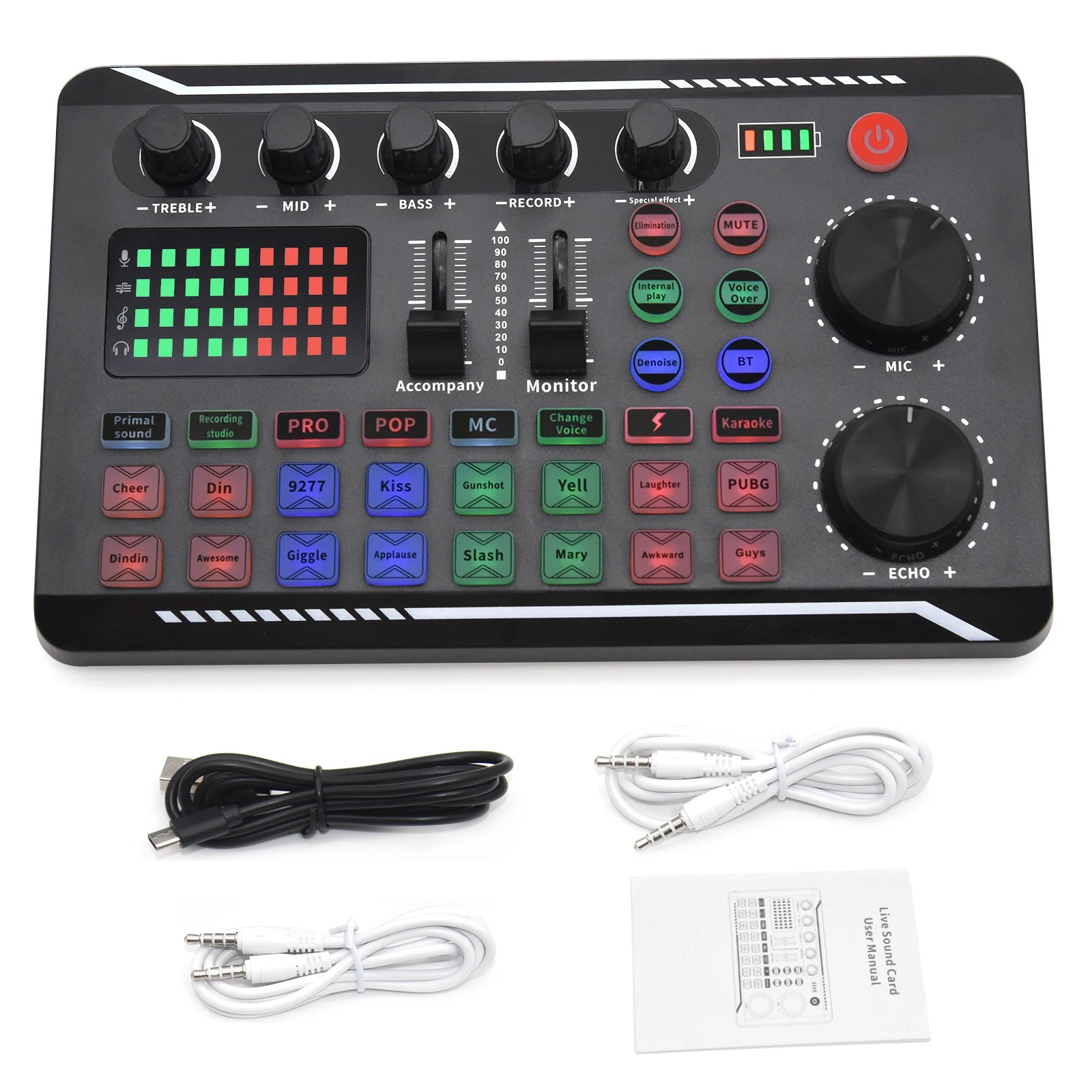 Live Sound Card Audio Mixer — USB Interface for Streaming, Recording & Podcasting