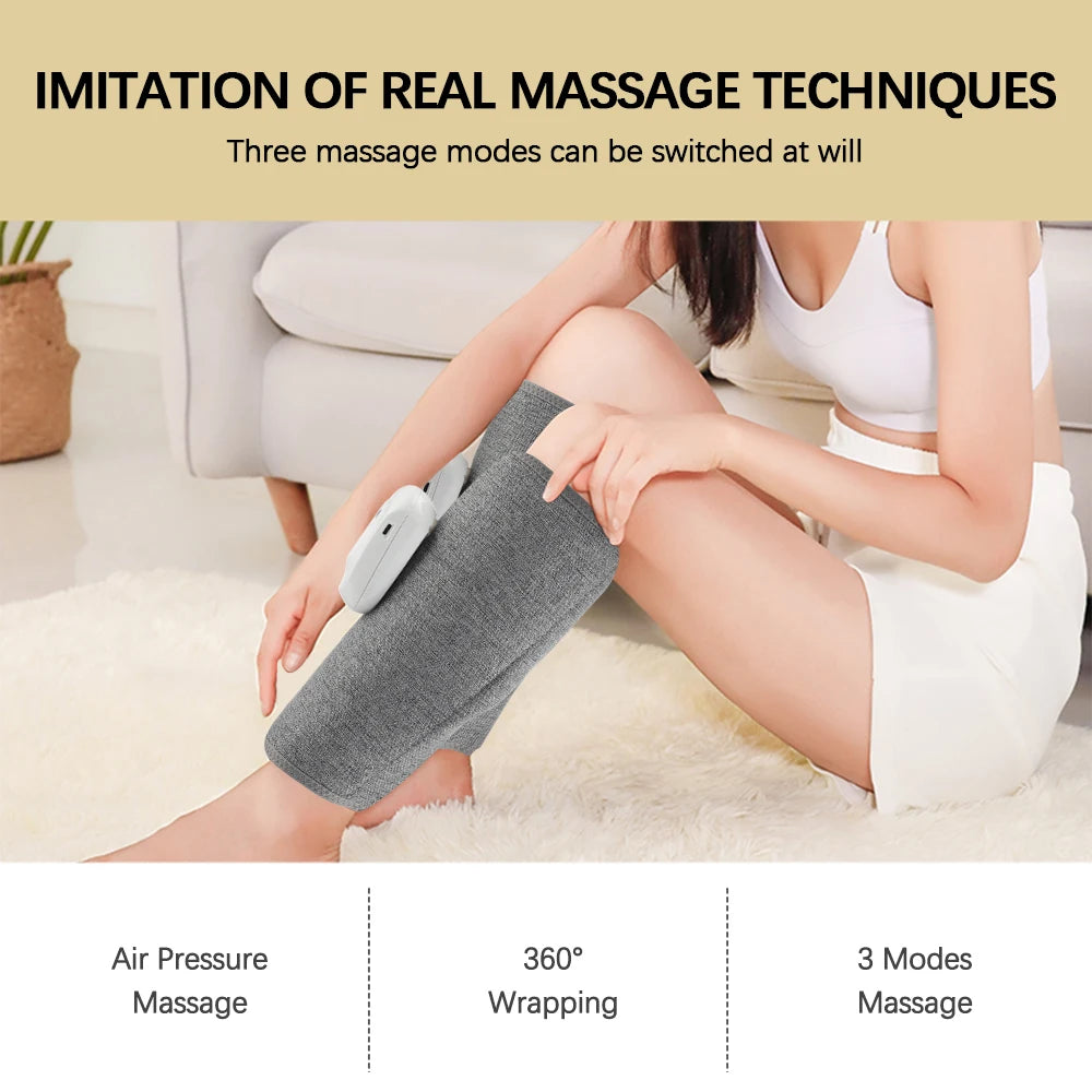 Wireless 360° Air Pressure Calf Massager — 3-Mode Airbag Leg & Foot Circulation Booster