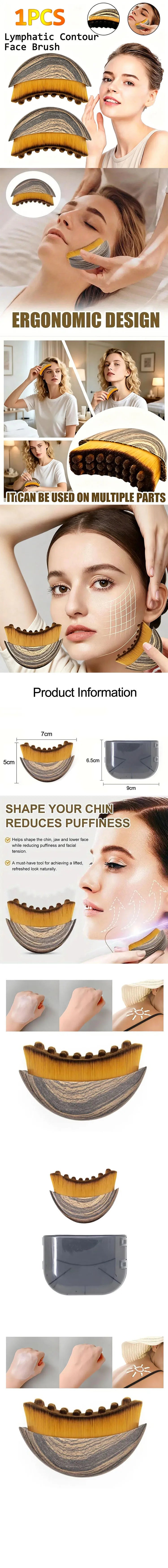 Lymphatic Contour Face Brush – Ergonomic Sculpting & Drainage Massager for Defined Skin
