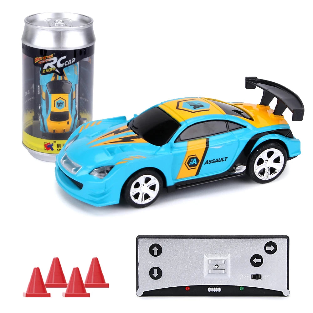 1:58 Scale Mini RC Car – Bluetooth Drift Buggy in Collectible PVC Can Pack