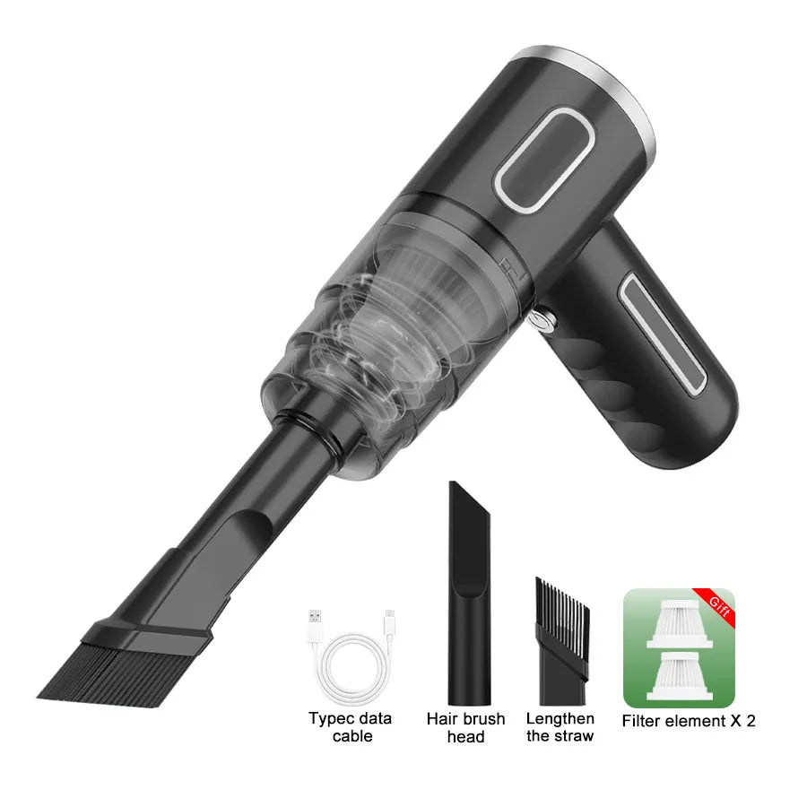 ABS Portable Wireless Car Vacuum Cleaner — Powerful Mini Cleaning Machine for Home, Carpet & Car