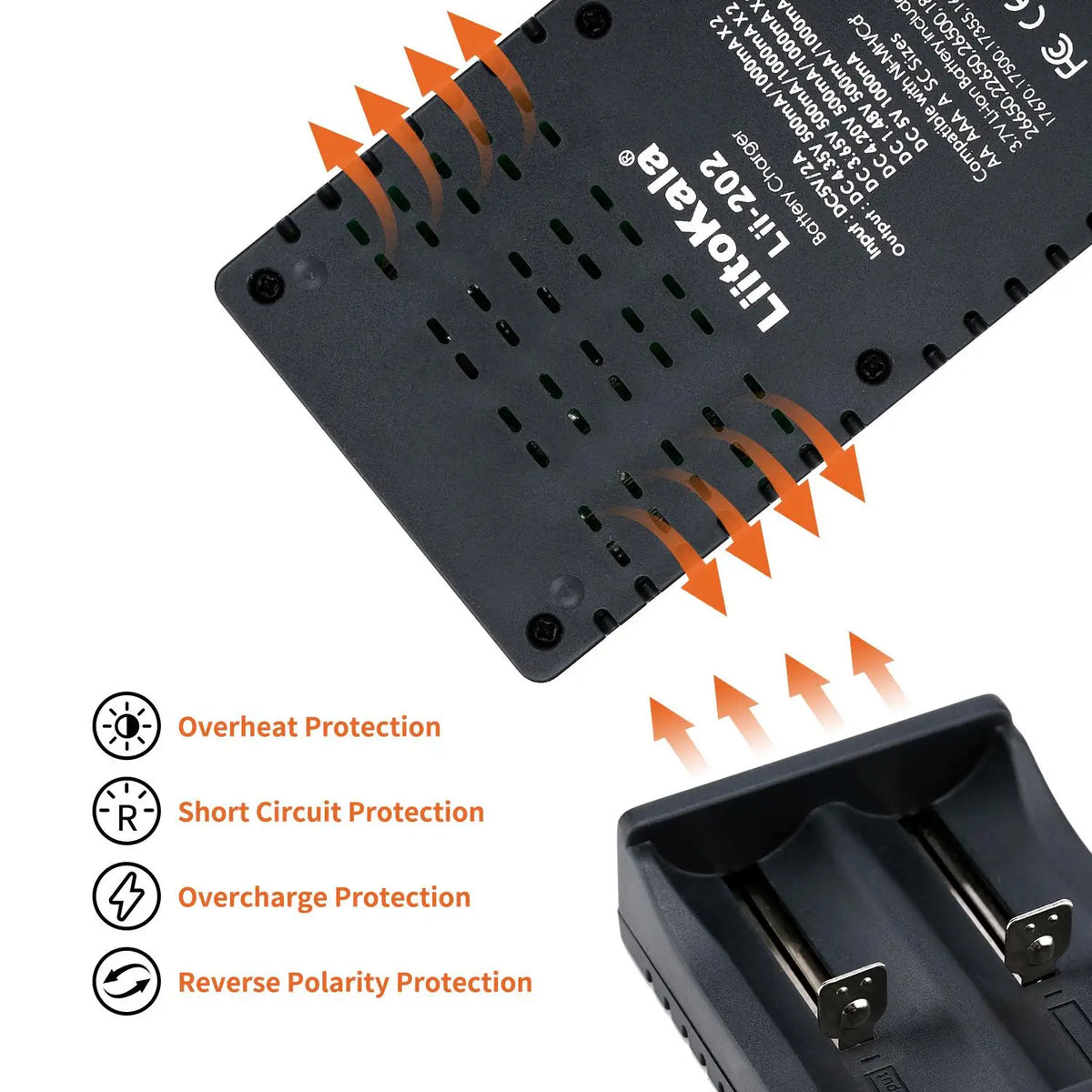 LiitoKala Lii-202 Smart Battery Charger – 18650, 21700, 26650, 14500 NiMH & Li-ion Universal Charger