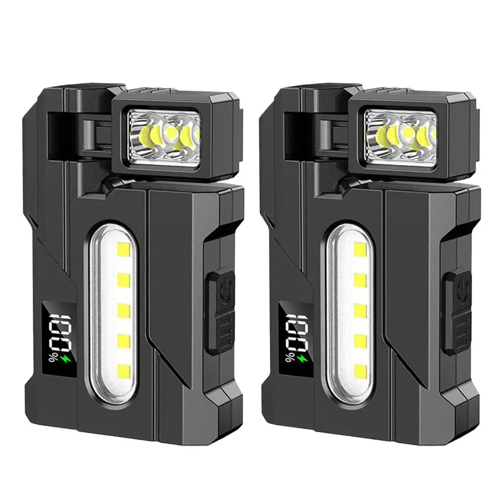 Mini COB LED Flashlight – 400 Lumen, 180° Rotating Magnetic Base, IP68, USB Rechargeable Work Light