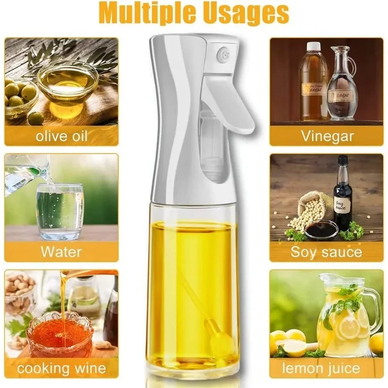 Spray Less. Cook Better. — Reusable Oil Mist Spray Bottle | Food Grade, Olive Oil & Vinegar Dispenser, 200/300/500ml, Black & White