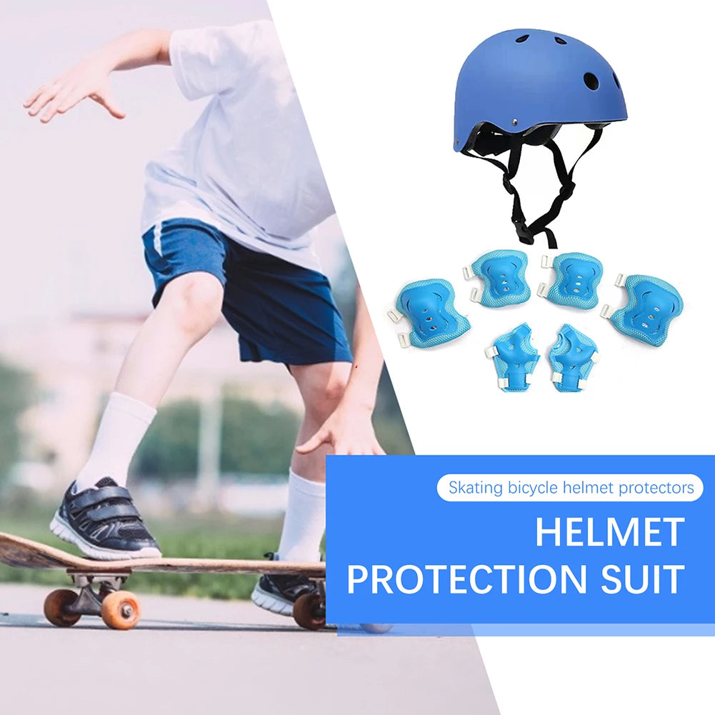Children's 7-in-1 Protective Body Gear Set – Helmet, Impact Resistant, Shock-Absorbing & Breathable for Outdoor Sports
