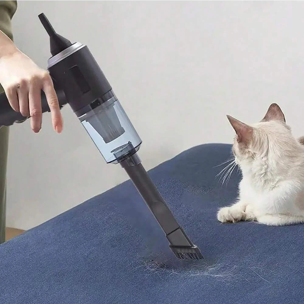 3-in-1 Suction & Blowing Vacuum Cleaner — USB Charging Portable Car & Home Vacuum with 3 Blow Nozzles