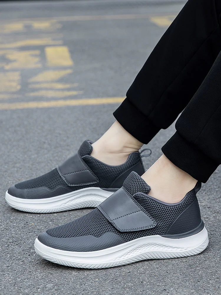 Men's Wide Orthopedic Diabetic Walking Shoes – Soft Adjustable for Swollen Feet, Bunions & Thumb Eversion