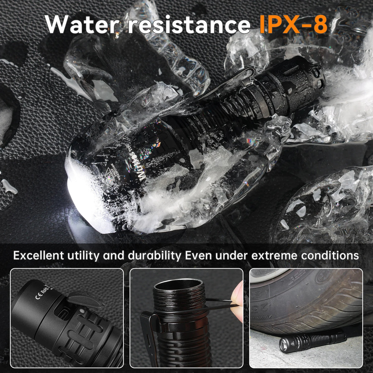 Wurkkos TD02 Tactical Flashlight – 2000 Lumens 18650 Rechargeable Battery
