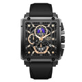 LIGE Men's Hollow Square Sport Watch | Fashion Silicone Strap Waterproof Quartz Wristwatch with Box