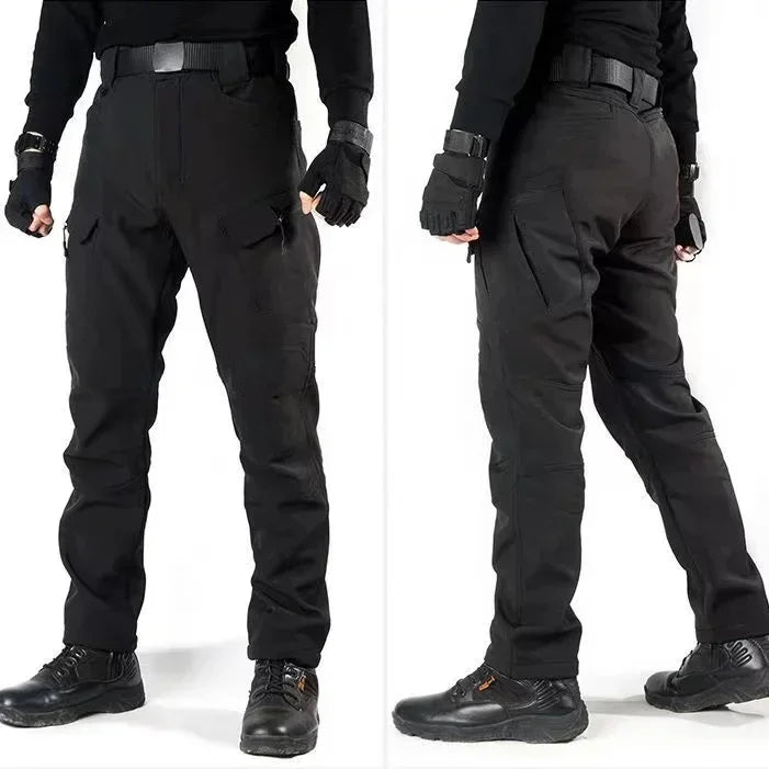 Men's Tactical Soft Shell Jacket & Cargo Pants Set – Waterproof Fleece-Lined Winter 2-Piece