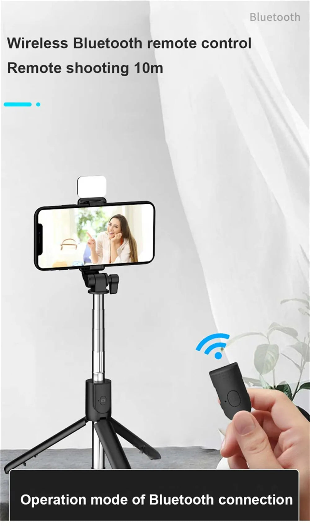Portable Bluetooth Selfie Stick — Extendable Tripod with Wireless Remote