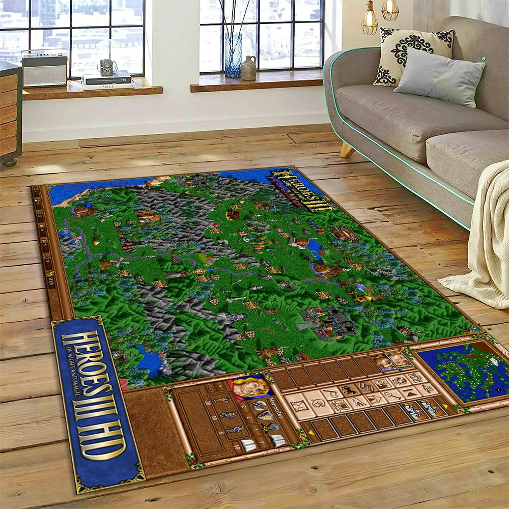 Heroes of Might & Magic Retro Gaming Rug – Non-Slip Floor Mat for Living Room, Bedroom & Sofa, 27 Designs & 9 Sizes