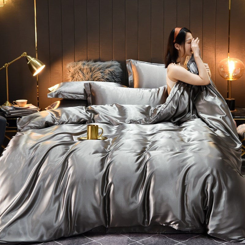 Pure 100% Silk Bedding Set – Luxury Soft Duvet Cover, Bed Sheet & Pillowcases, Twin to King