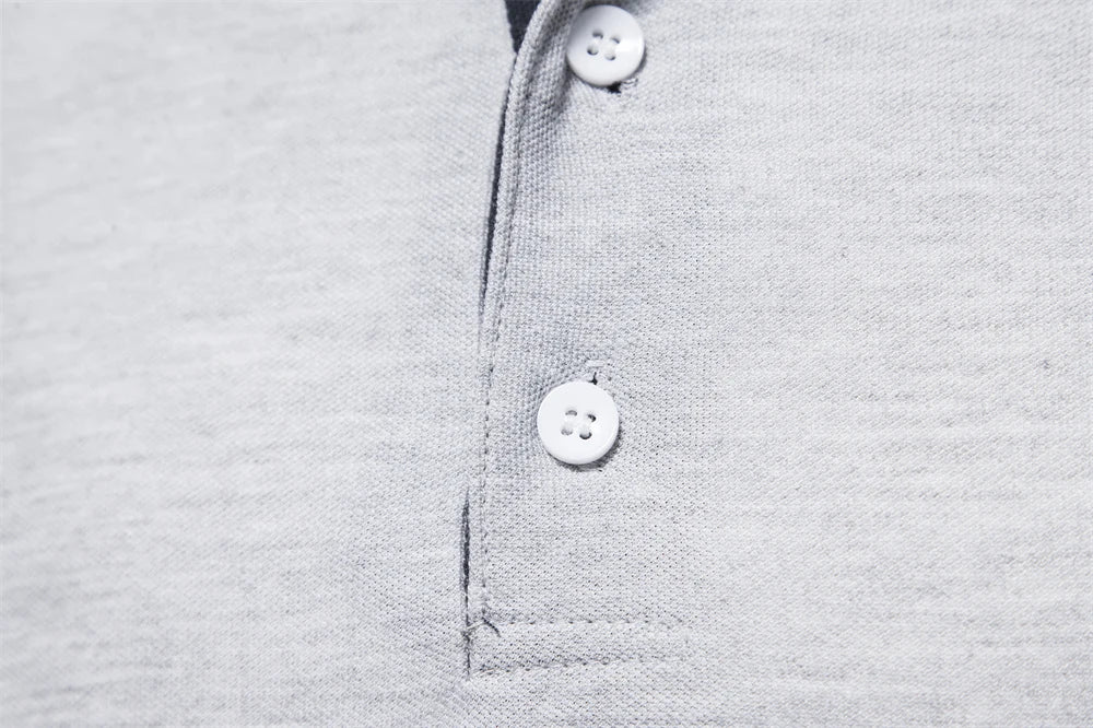 Men's Deer Embroidery Long Sleeve Polo Shirt — Luxury Detail Casual Polo