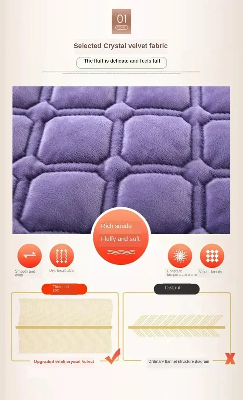 Flannel Geometric Bedspread – Super Soft Quilted Flat Sheet Blanket Cover, Twin to King
