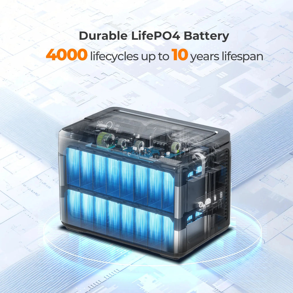 OUKITEL P1000 PLUS Portable Power Station — 1800W 1024Wh LiFePO4 Solar Generator with App Control
