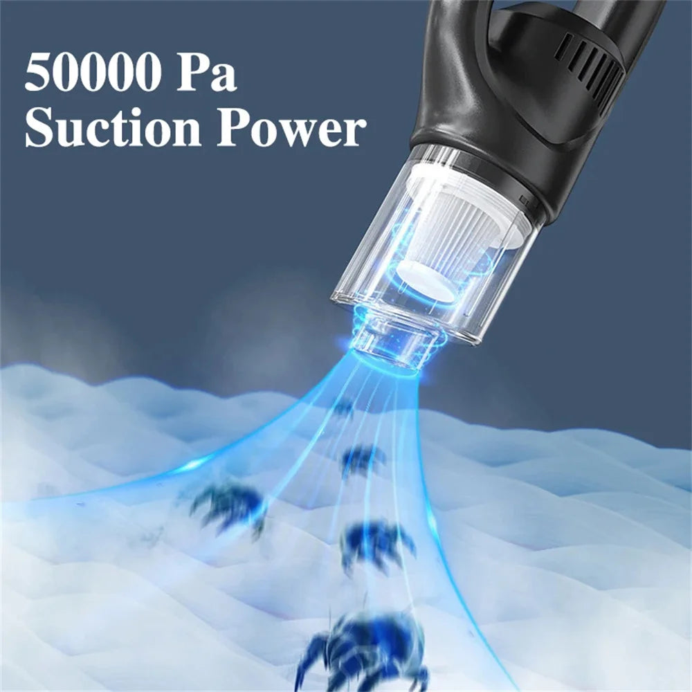 Wireless Cordless Handheld Vacuum Cleaner – 50000Pa Strong Suction for Car, Home & Pet Hair