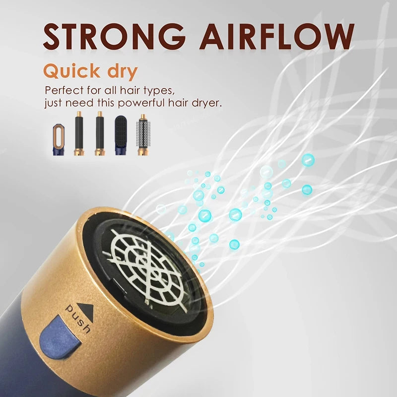 5-in-1 Ionic Hair Dryer & Styler Set – High-Speed Hot Comb Brush & Straightener