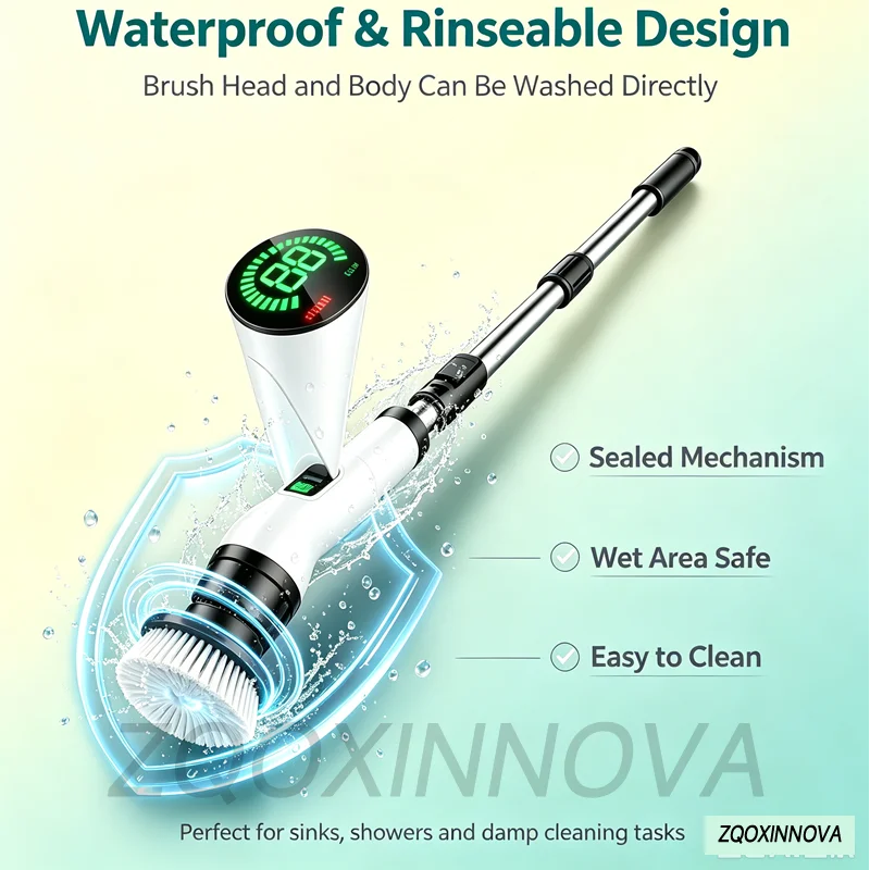 Cordless Multipurpose Spin Scrubber – Electric Cleaning Brush for Kitchen, Bathroom, Toilet & Broom