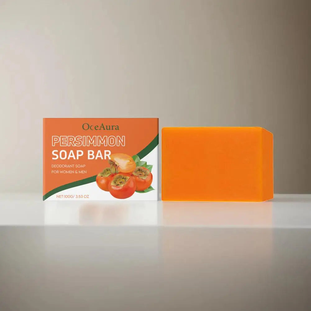 Natural Persimmon Deodorant Soap Bar – Odor Control & Daily Cleansing for Men & Women, 100g