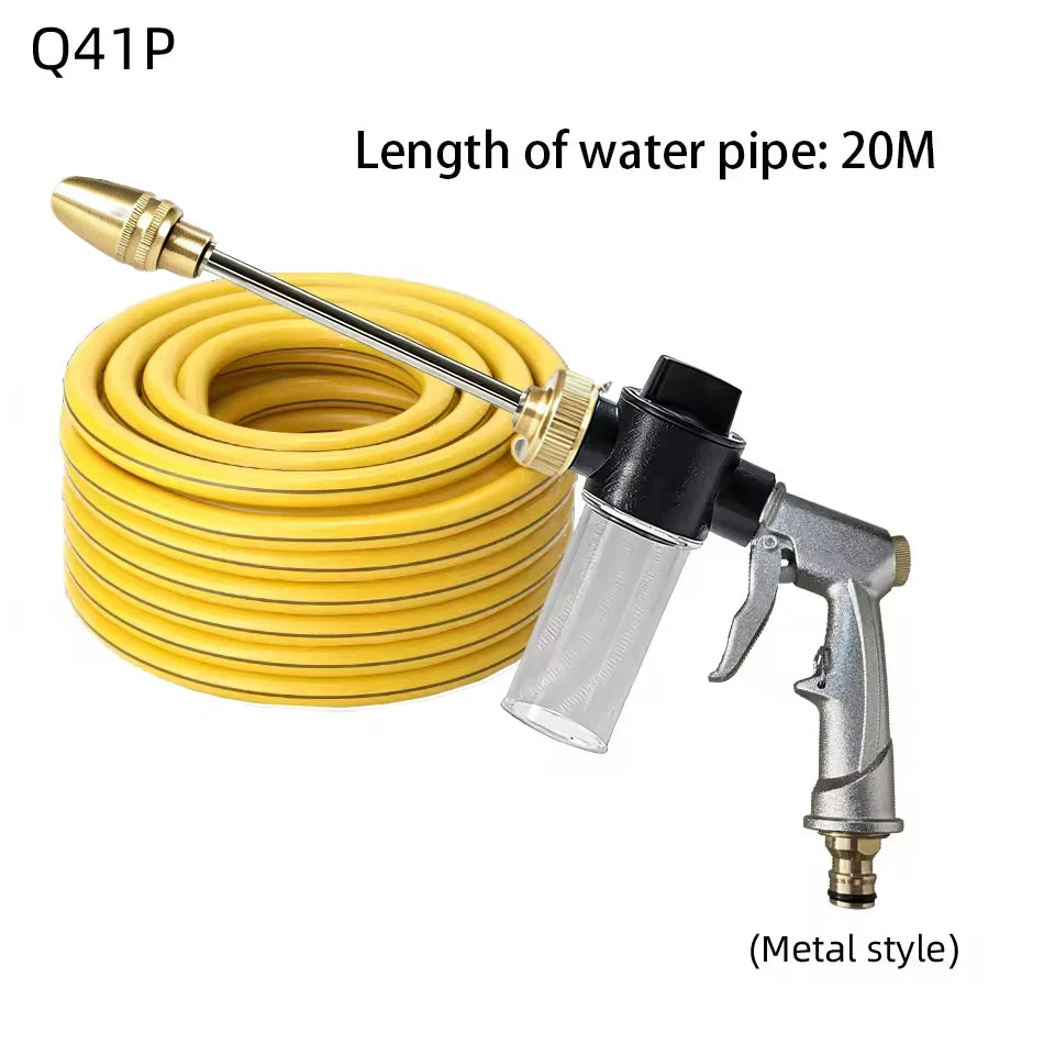 360° Rotating High-Pressure Water Gun – Car Wash Kit & Garden Sprinkler, Plastic or Metal, 1m–20m Hose Options