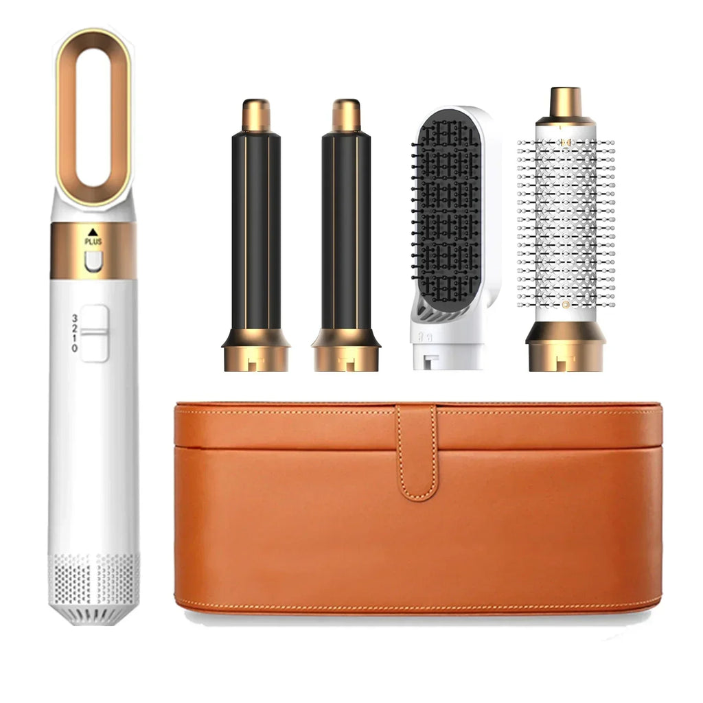5-in-1 Ionic Hair Dryer & Styler Set – High-Speed Hot Comb Brush & Straightener