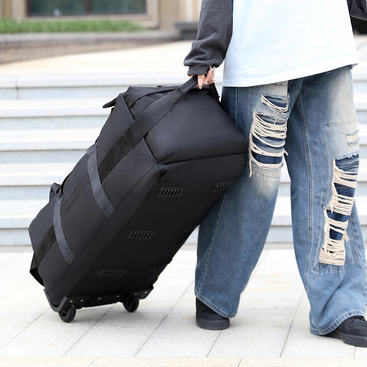 Large-Capacity Wheeled Travel Duffel Bag – Unisex Outdoor Luggage