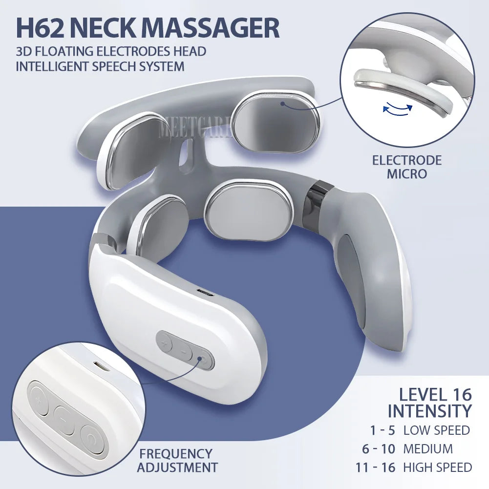 TENS Pulse Neck & Shoulder Massager – Cervical Muscle Relief with EMS & Heat