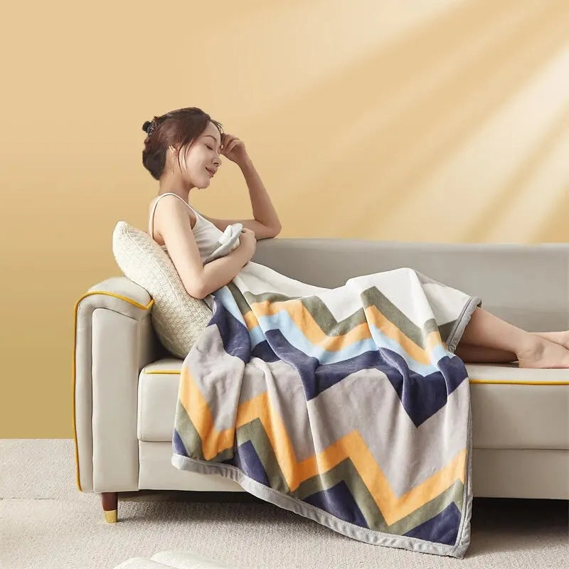 Extra Soft Thickened Flannel Blanket – Warm Nap & Air Conditioning Throw for Bed & Sofa