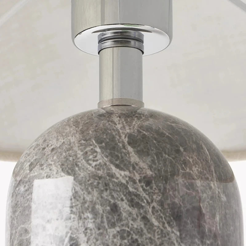 Marble Base Lamp – Tapered Fabric Shade