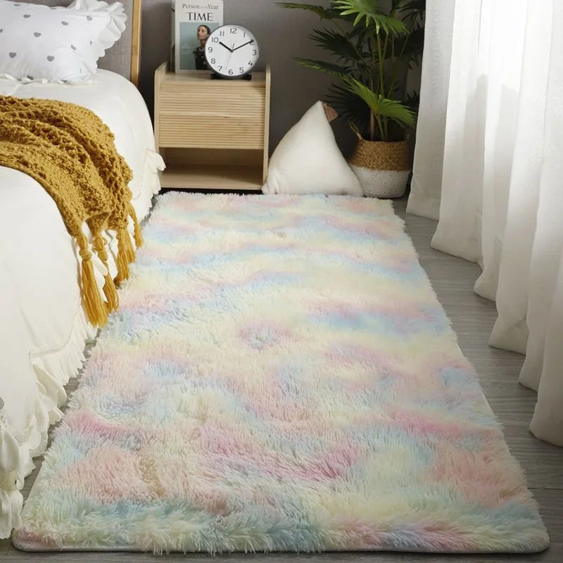 Fluffy Area Rug – Nordic Style Non-Slip Bedroom & Living Room Carpet, 8 Colors & 7 Sizes