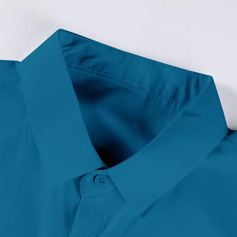 Men's No-Iron Solid Color Short Sleeve Shirt — Wrinkle-Free Casual Shirt