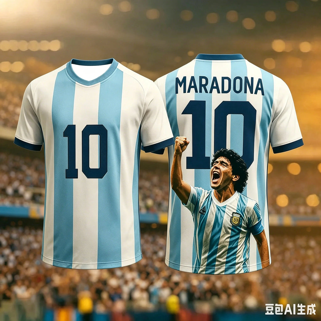 Maradona Commemorative 3D Print T-Shirt — Quick-Dry Breathable Sports Tee