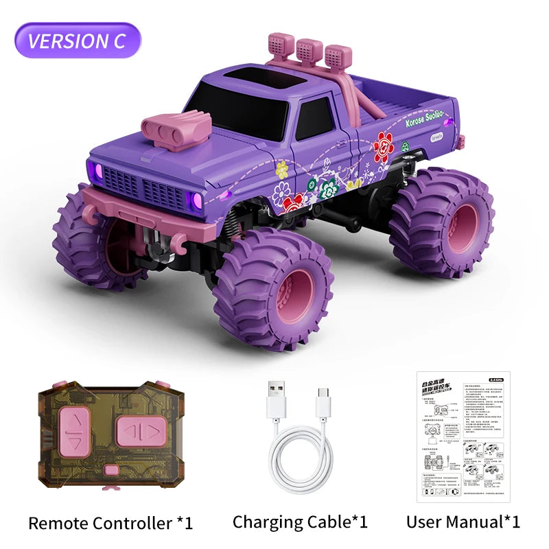 Mini Remote Control Truck – 1:64 Alloy 4WD Off-Road RC Car