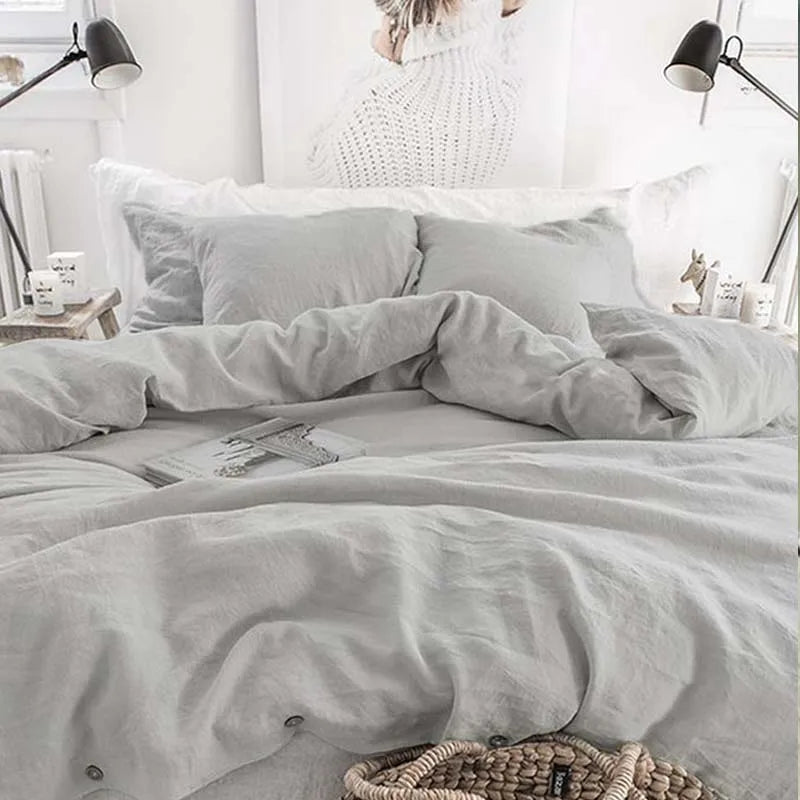 100% French Linen Duvet Cover – Natural Soft Quilt Cover, Queen & King, Breathable Bedding
