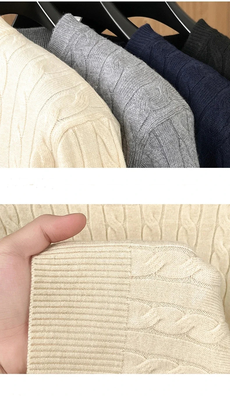 Men's Luxury Pony Embroidery Knit Sweater — Premium Detail Knitwear