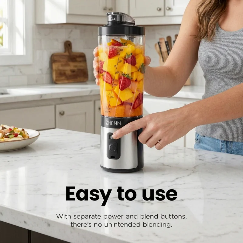 Portable Ice-Crushing Blender – 600ml High-Speed Smoothie & Frozen Drink Maker