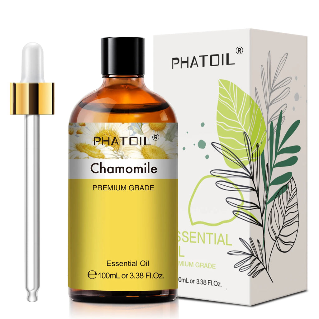 PHATOIL Essential Oils 100ml — Eucalyptus, Lavender, Vanilla, Jasmine, Lemon & Bergamot for Aromatherapy & Candle Making