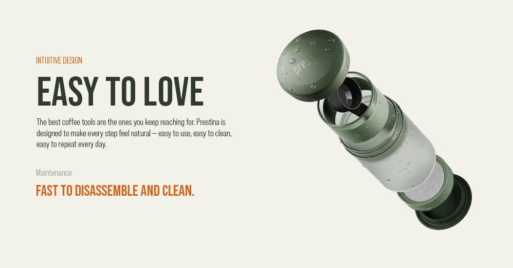 Coffee Anywhere, Anytime — WACACO Prestina All-in-1 Portable French Press | Foldable Manual Brewer for Camping, Hiking & Travel