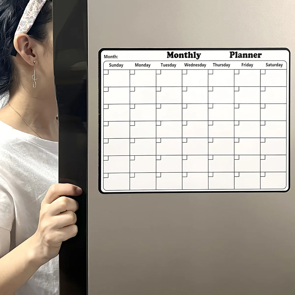 Stay Organized in Style — Magnetic Dry Erase Monthly Calendar | Refrigerator Planner, Whiteboard Calendar, Kitchen Organization & Decor