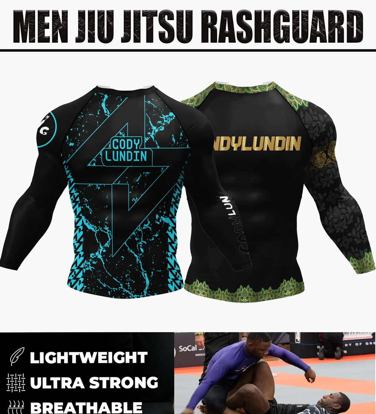 Men's MMA BJJ No-Gi Rashguard & Compression Set – Jiu Jitsu Boxing Muay Thai Sport Suit