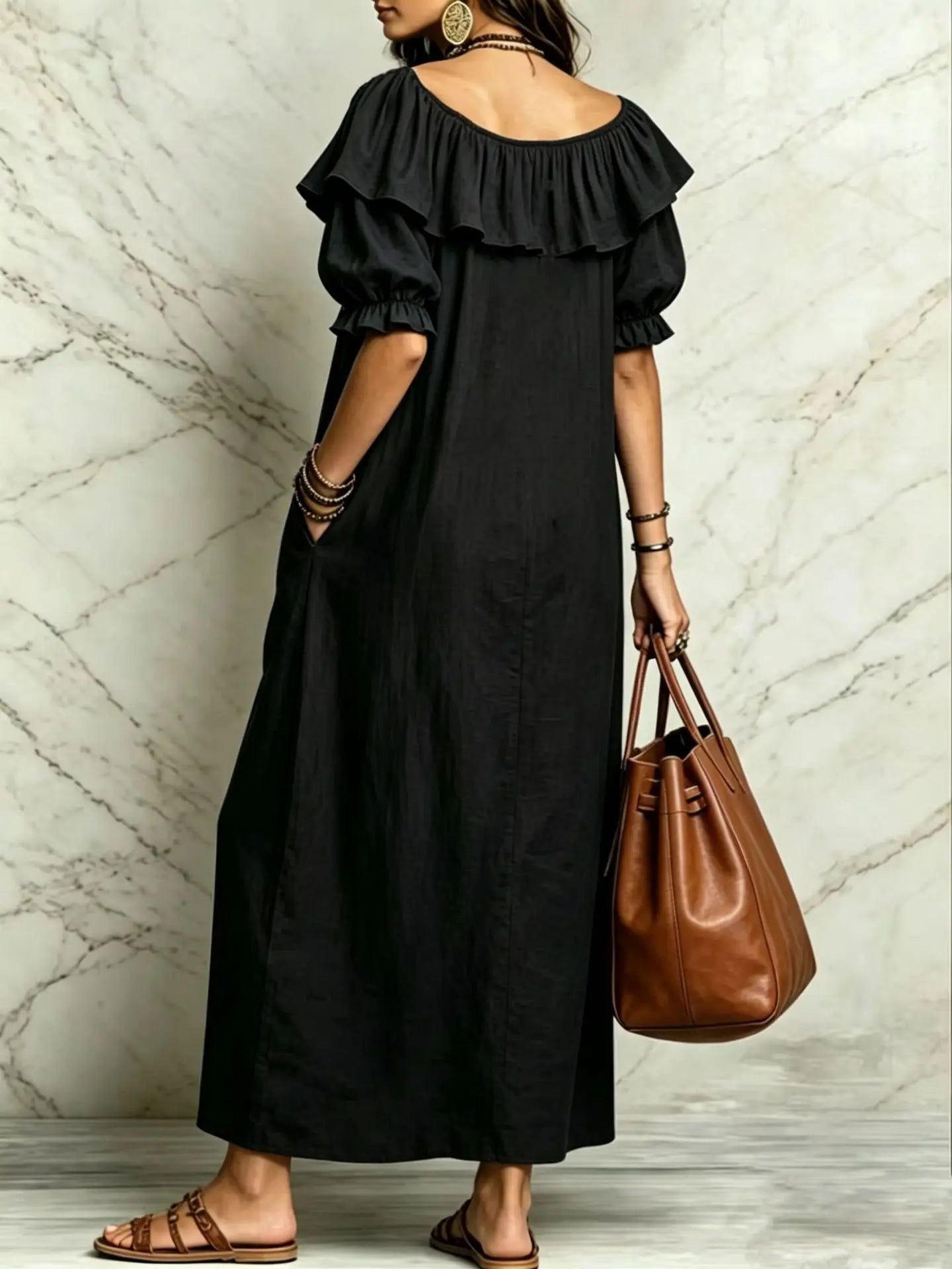 Long Dress Women Dresses Vestidos Y2k Streetwear Round Neck Sleeveless Ruffles Casual Elegant Splice Party Beach Work 2026