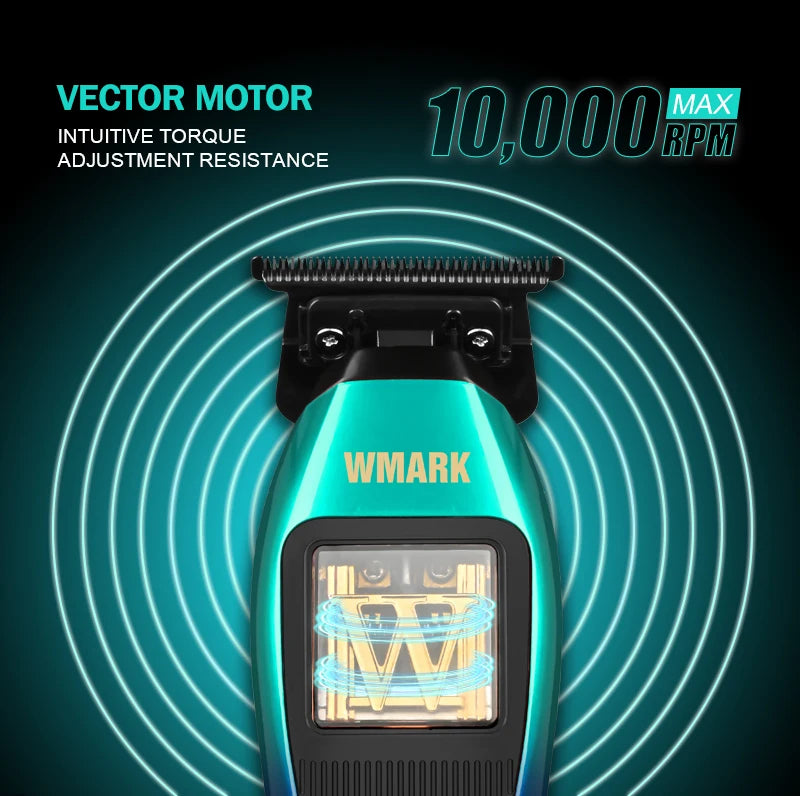 WMARK NG-X1 POLAR Professional Hair Clipper – Vector Motor, 10,000 RPM, DLC Blade, 150-Min
