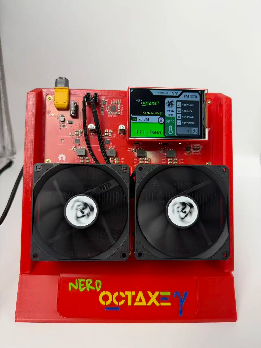 NerdOCTAxe Bitcoin Miner — 9.6–12TH/s 8×BM1370 ASIC Open Source with Power Supply