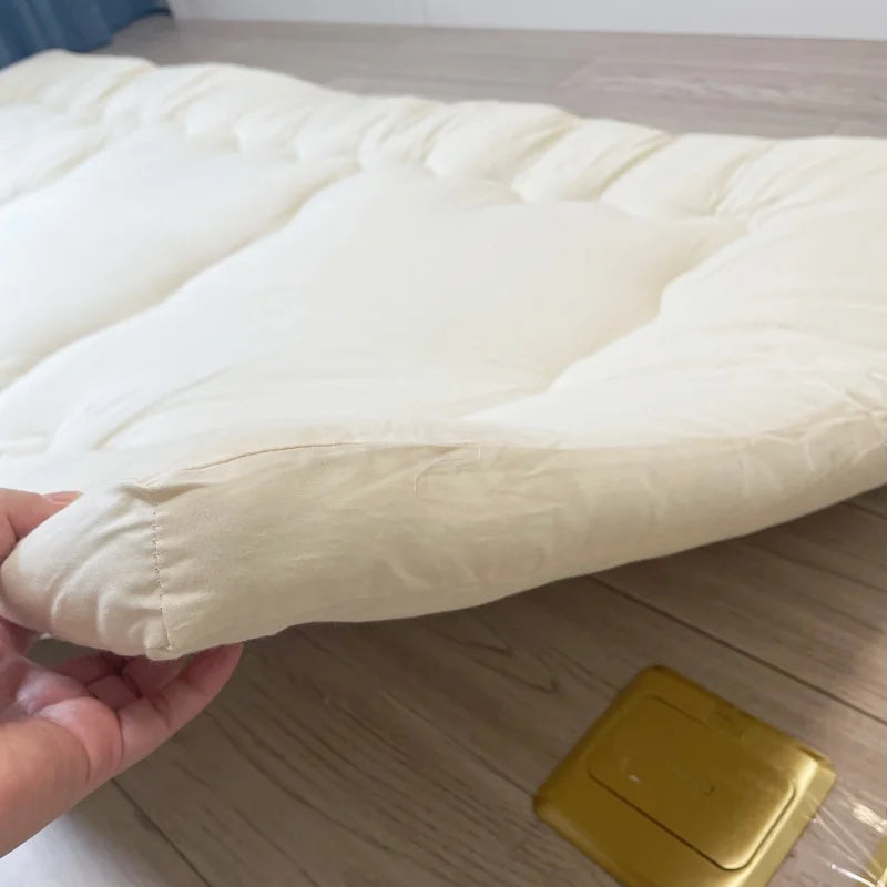 Japanese Shiki Futon Mattress – Thickened Tatami Sleeping Pad, Foldable Floor Guest Bed, Single Size