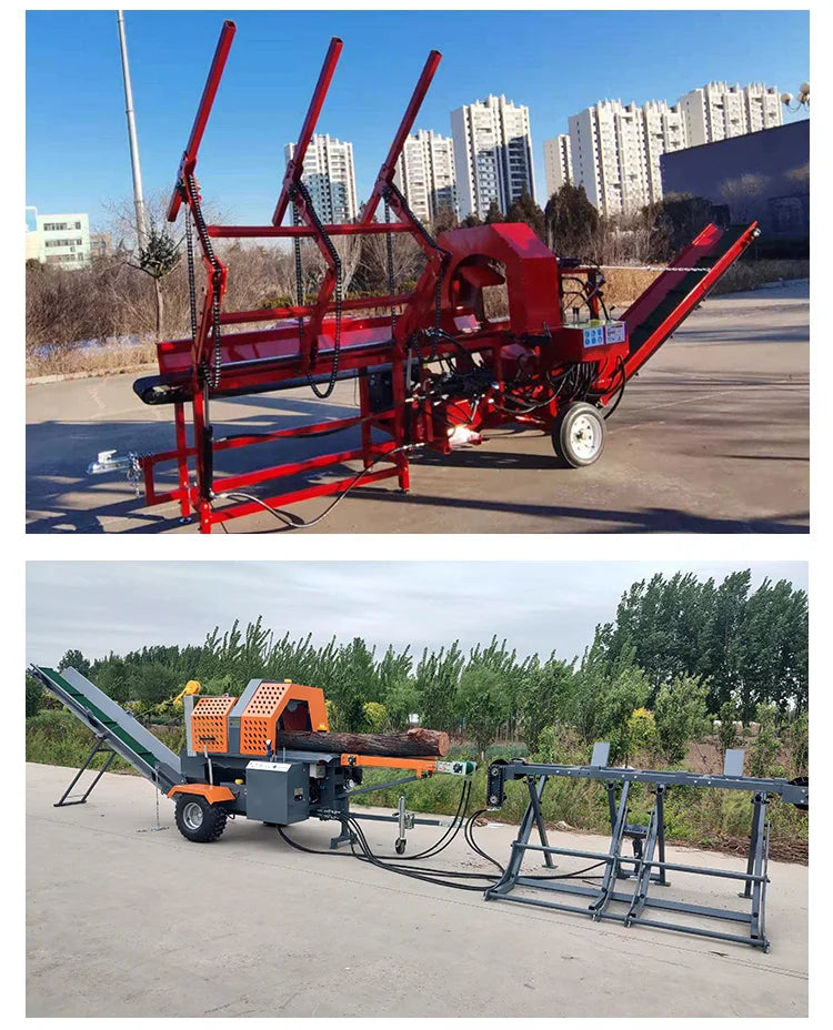 30T Hydraulic Firewood Processor – 27HP Gas Powered Log Splitter for Farm & Commercial Use